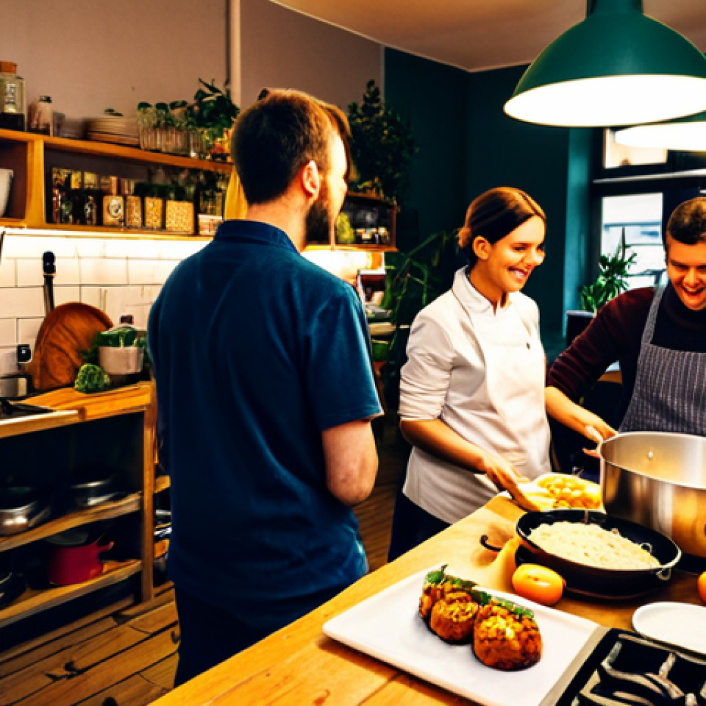 공유경제의 디지털 플랫폼 발전 방향 - Sharing Economy Cafe**
"A cozy cafe in Berlin, Germany, during the evening. A diverse group of peop...