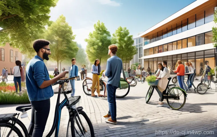 공유경제의 투자 유치 전략 - **Prompt 1: Urban Community Sharing Hub**
"A vibrant, bustling scene in a modern European city s...
