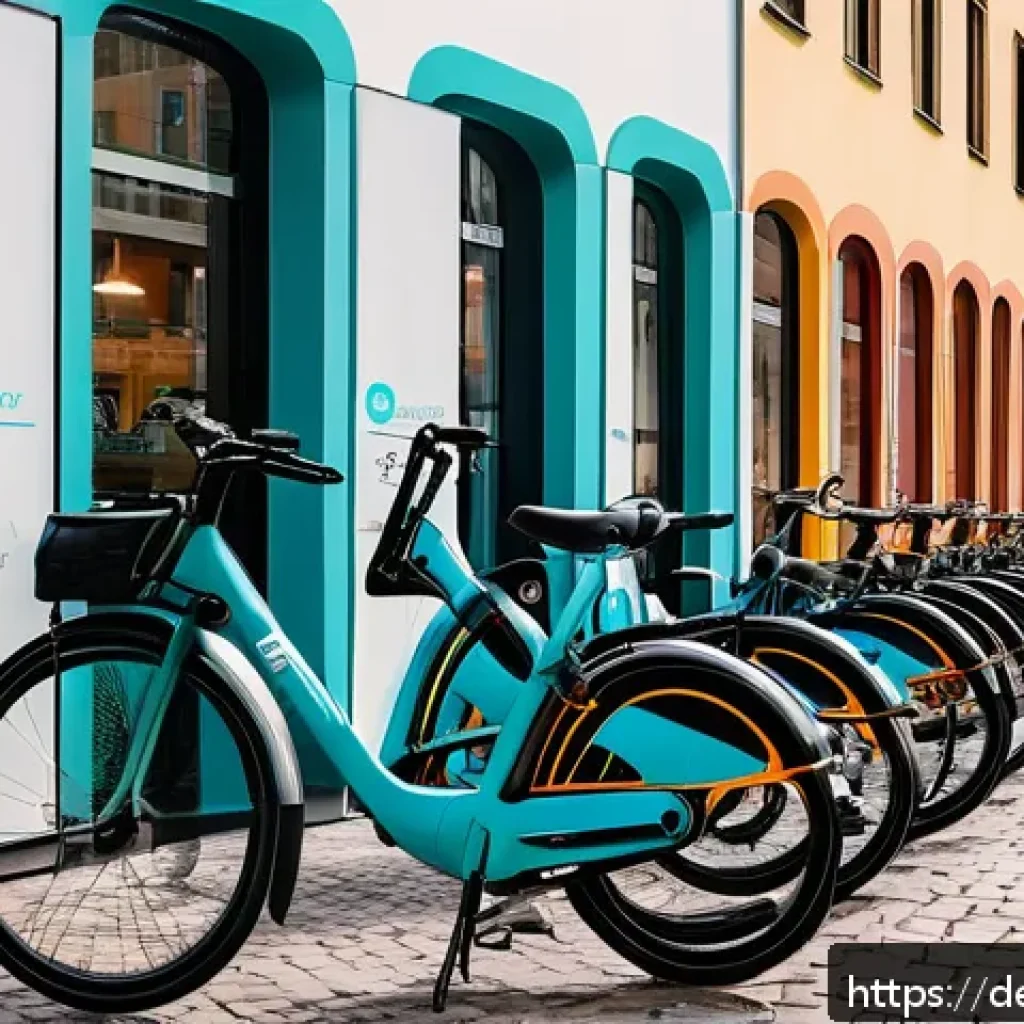 공유경제의 글로벌 확장 전략 - A vibrant urban scene in Germany showcasing diverse sharing economy platforms: people using app-base...